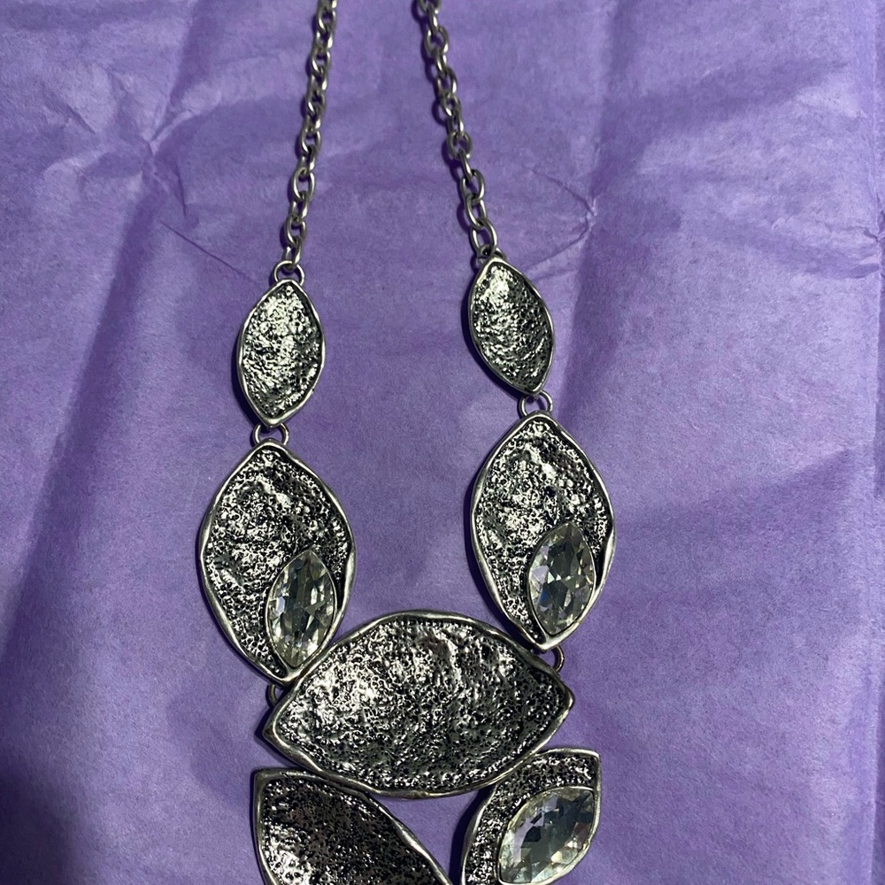 Silver Textured Necklace